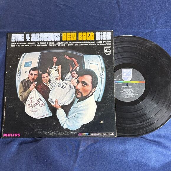 The 4 Seasons New Gold Hits Philips Vinyl Record - Black and Blue - Picture 1 of 4
